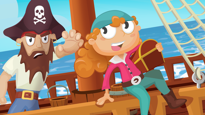 Bonny running from Peg Leg!